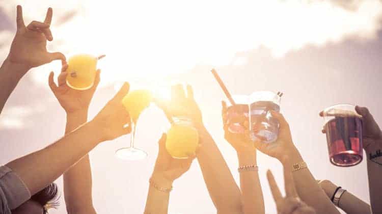 people drinking at cocktail party